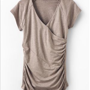Garnet Hill Ruched Surplice Tee
